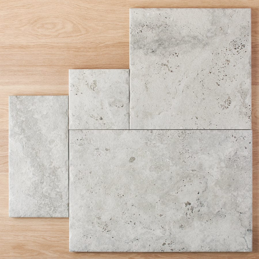 TileCloud TILE Annangrove French Pattern Grey External Travertine Look Tile